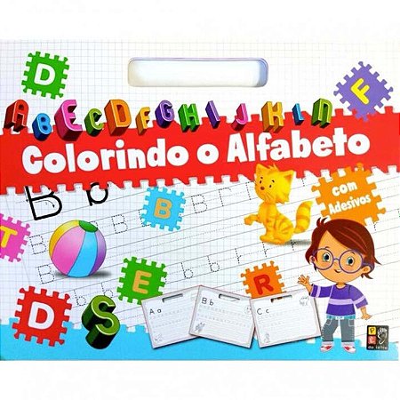 Alfabeto - Prancheta de Colorir e Adesivos