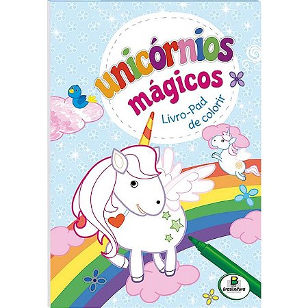 Unicornios Magicos - Livro-pad de Colorir - Azul