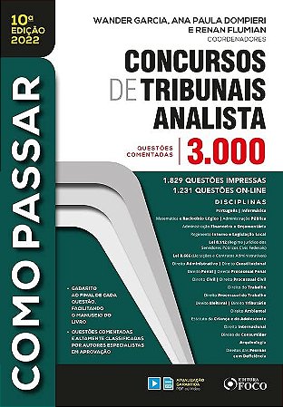 Como Passar em Concursos de Tribunais Analista: 3000 Questoes Comentadas