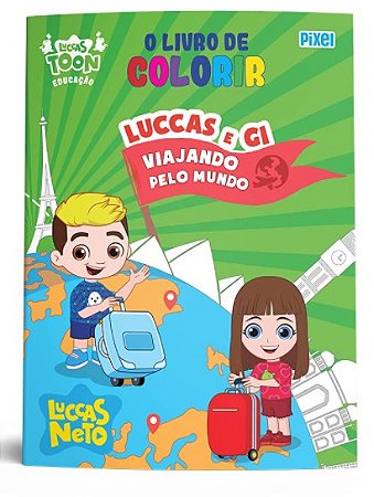 Livro de Colorir Luccas e Gi Viajando Pelo Mundo, O