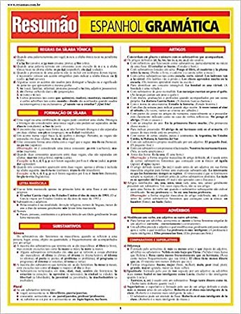 Espanhol/gramatica Resumao