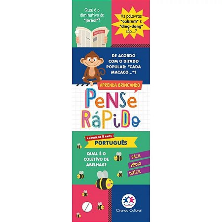 Livro Flash Cards Pense Rapido - Portugues