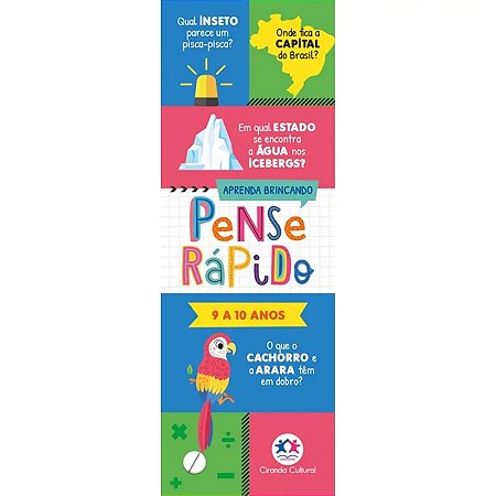 Livro Flash Cards Pense Rapido - 9 a 10 Anos