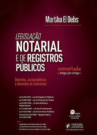 Legislacao Notarial e de Registros Publicos Comentada Artigo por Artigo