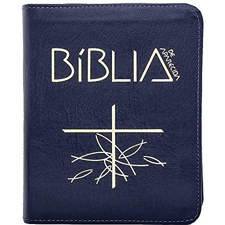 Biblia de Aparecida: Media Ziper Azul