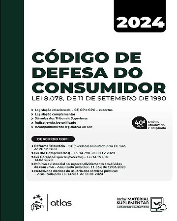 Codigo de Defesa do Consumidor: Lei 8.078, de 11 de Setembro de 1990