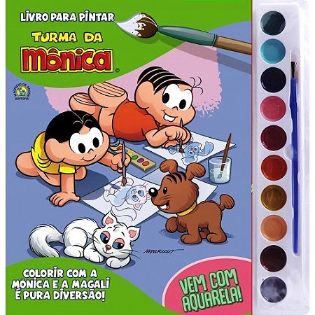 Turma da Monica Livro para Pintar com Aquarela - Monica e Magali