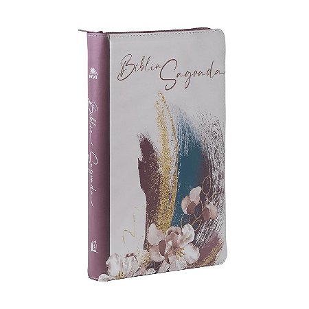 Biblia Nvi com Ziper - Capa em Couro Soft com Glitter