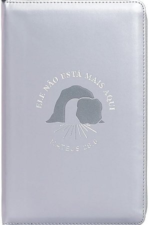 Biblia Nvi com Ziper - Ele Nao Esta Mais Aqui, Courosoft Cinza com Toque