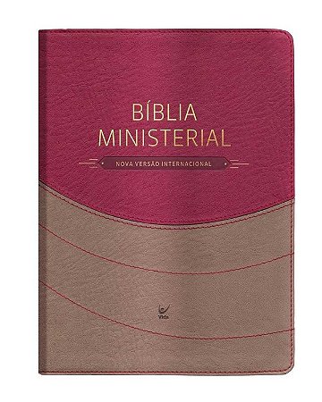 Biblia Ministerial - Nvi - Capa Duotone Marrom Claro e Vermelho