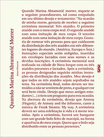 Quando Marina Abramovic Morrer: Uma Biografia