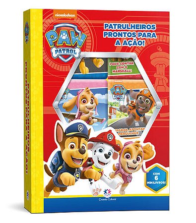 Livro Box com 6 Minilivros Patrulha Canina - Patrulheiros Prontos para a ac