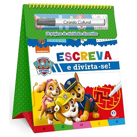 Livro Escreva e Apague Patrulha Canina