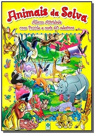 Animais da Selva - Col. Album Atividade com Puzzle e Mais 60 Adesivos