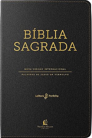 Biblia Nvi Leitura Perfeita - Capa Preta - Letras de Jesus em Vermelho