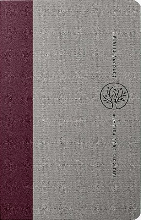 Biblia Sagrada Acf Tecido Vermelho e Cinza Leitura Perfeita