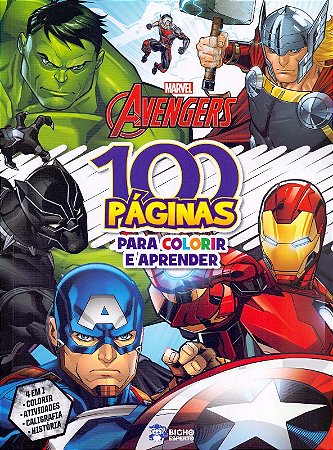 Marvel Avengers-100 Paginas P/ Colorir e Aprender
