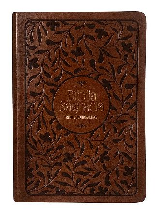 BIBLIA NVI BIBLE JOURNALING, COUROSOFT MARROM COM BAIXO RELEVO, COM ESPACO