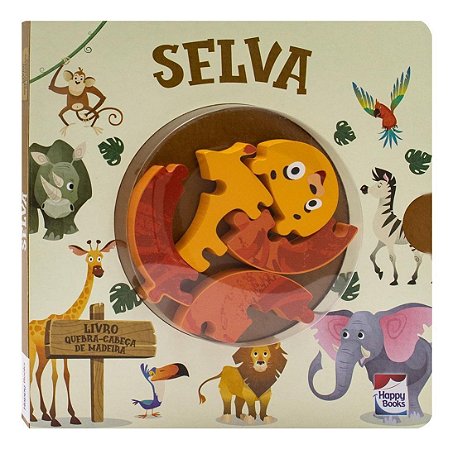 Livro Quebra-Cabeça de Madeira - Selva