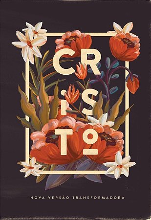 Bíblia NVT Flores Tropicais Cristo Preta Slim - Letra Maior