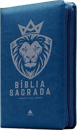 Bíblia Sagrada King James Com Zíper - Azul