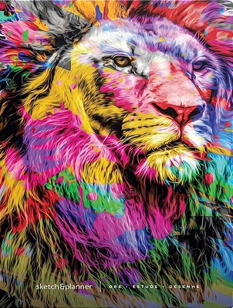 Sketch & Planner - The Lion Colorida - Ore, Estude, Desenhe
