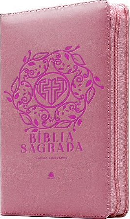 Bíblia Sagrada King James Com Zíper - Rosa