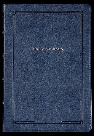 Bíblia Slim Nvi, Letra Grande, Couro-Soft Azul, Luxo, Barroca, Leitura Perfeita