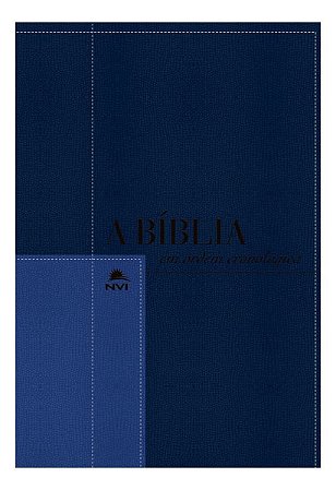 Bíblia Nvi em Ordem Cronológica - Capa Luxo Azul Claro e Escuro