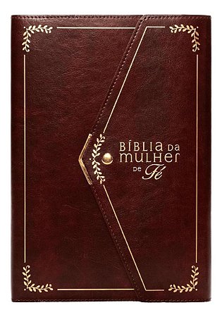 Bíblia da Mulher de Fé, NVI, Letra Grande, Couro-Soft, Vinho, Com Fechamento Carteira