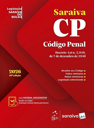 Código Penal - Legislação Saraiva de Bolso - 10Ed/26 - SARAIVA JUR