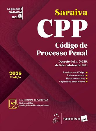 Código de Processo Penal - Legislação Saraiva de Bolso - 07Ed/26 - SARAIVA JUR
