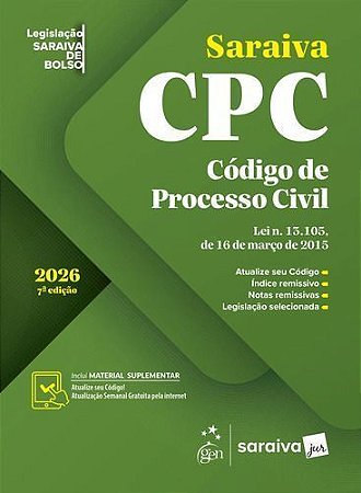 Código de Processo Civil - Legislação Saraiva de Bolso - 7ª Edição 2026 - Saraiva Jur