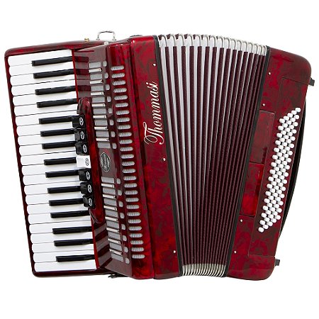 Acordeon 80 Baixos 37 Teclas TA 8009 Vermelho Thommasi