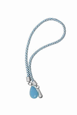 CORDÃO PEDRARIA AZUL BB C/PRATA 42CM 1UN