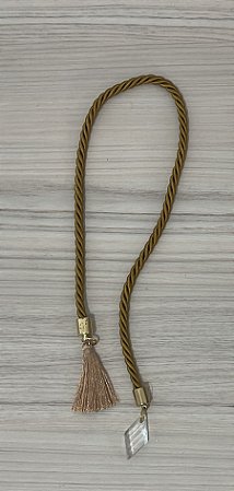 CORDÃO POMPOM DOURADO C/OURO 42CM 1UN