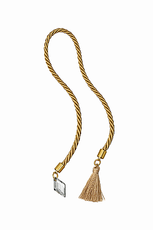 CORDÃO POMPOM DOURADO C/OURO 42CM 1UN