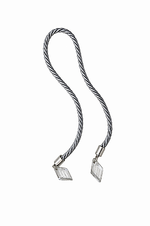 CORDÃO PIÃO CINZA C/PRATA 42CM 1UN