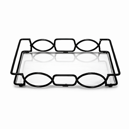 BANDEJA RETANGULAR PRETO, 20X10X4CM 1UN