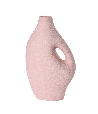 VASO MINIMALISTA COM ALCA EM CERAMICA TERRACOTA 23CM 1UN