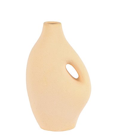 VASO MINIMALISTA COM ALCA EM CERAMICA MANTEIGA 23CM 1UN
