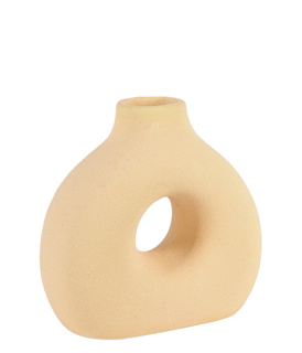 ADORNO MINIMALISTA EM CERAMICA MANTEIGA 12CM 1UN