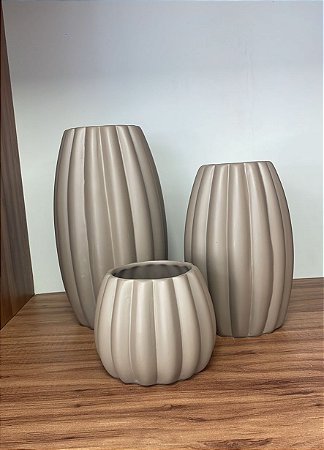 TRIO  DE  VASOS CACAU