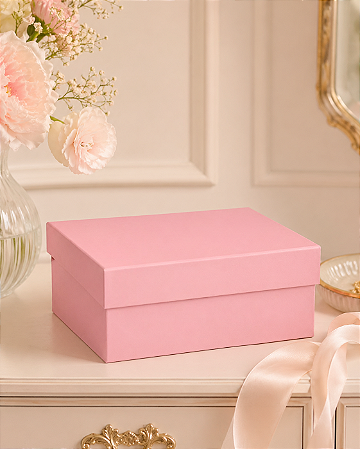 CAIXA RIGIDA SAPATO ROSA 12X30X22CM 1UN