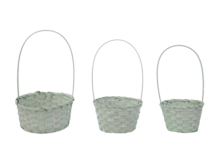 CESTA C/ALCA VERDE JOGO C/3 UNIDADES