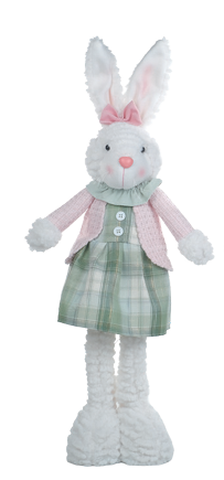 DEC COELHA XADREZ ROS/VRD 67cm  C/1 UN