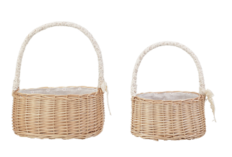 CESTA C/ALCA JUTA 25cm  JOGO C/2 UNIDADES