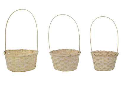 CESTA C/ALCA AMARELO JOGO C/3 UNIDADES