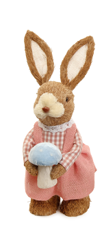 DEC COELHA RUSTICO SORT ROS/AZL 32CM C/1 UN