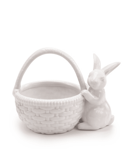 CESTA DEC CERAMICA C/COELHO SEG ALCA BCO C/1 UN